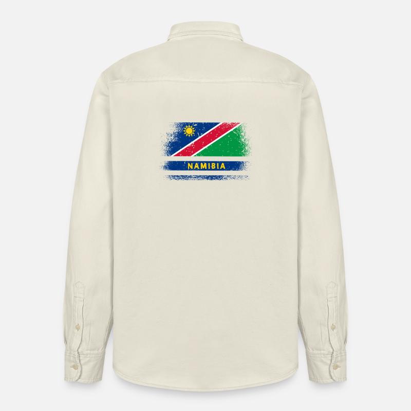 Namibia Flaggen Design - Relaxed Fit Unisex Organic Hemd von Stanley/Stella - Natur