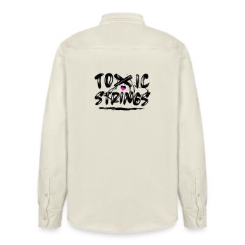 Toxic Strings 2 Colour - Relaxed Fit Unisex Organic Shirt by Stanley/Stella - soft Ecru - Back - AI Model Male 178 light (178cm)