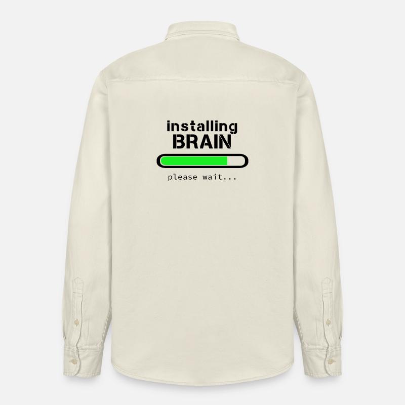 Installing Brain - Relaxed Fit Unisex Organic Shirt by Stanley/Stella - soft Ecru