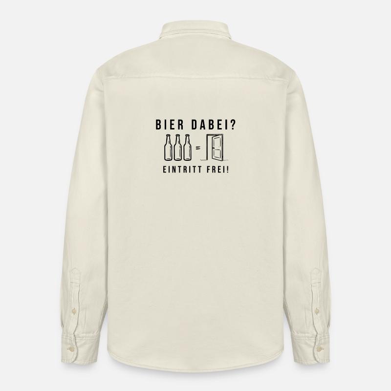 Bier dabei Eintritt frei Biersprüche Biergeschenk - Relaxed Fit Unisex Organic Hemd von Stanley/Stella - Natur