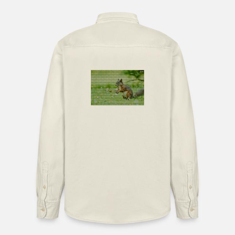 Eichhörnchen Wald Muster - Relaxed Fit Unisex Organic Hemd von Stanley/Stella - Natur