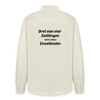 Zwillinge - Relaxed Fit Unisex Organic Hemd von Stanley/Stella - Natur - Hinten - AI Model Male 178 light (178cm)