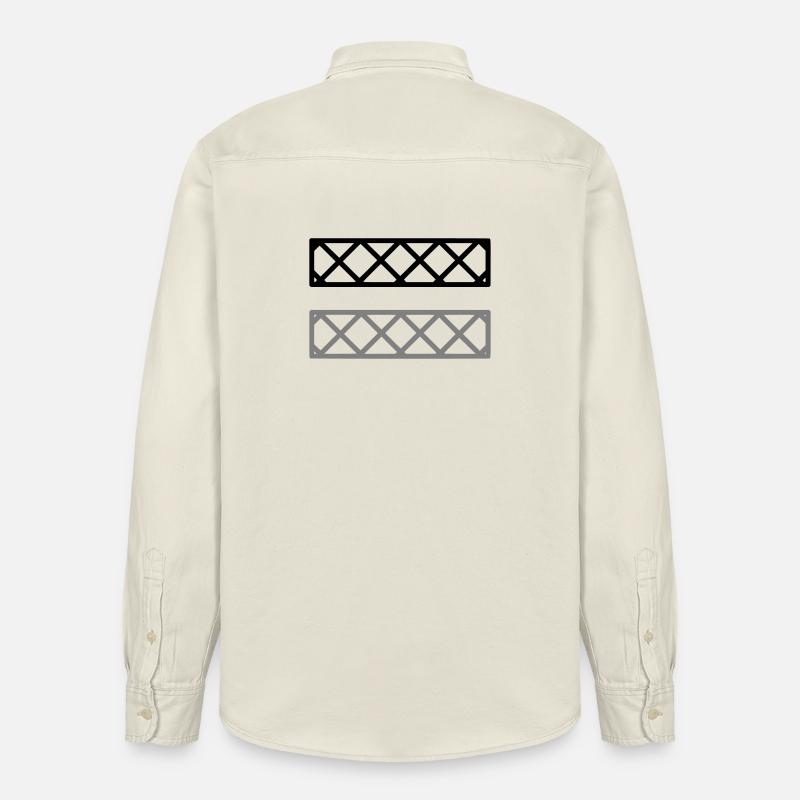 Fence Grid Pattern Frame - Relaxed Fit Unisex Organic Shirt by Stanley/Stella - soft Ecru