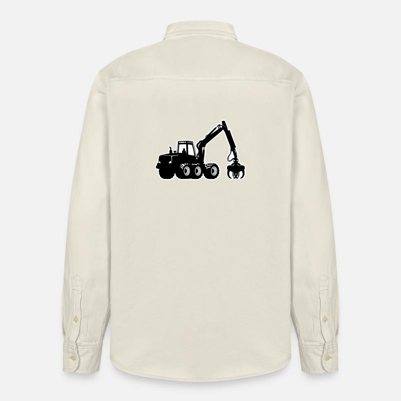 Silhouette de moissonneuse - Chemise unisexe coupe décontractée bio Stanley/Stella - écru doux