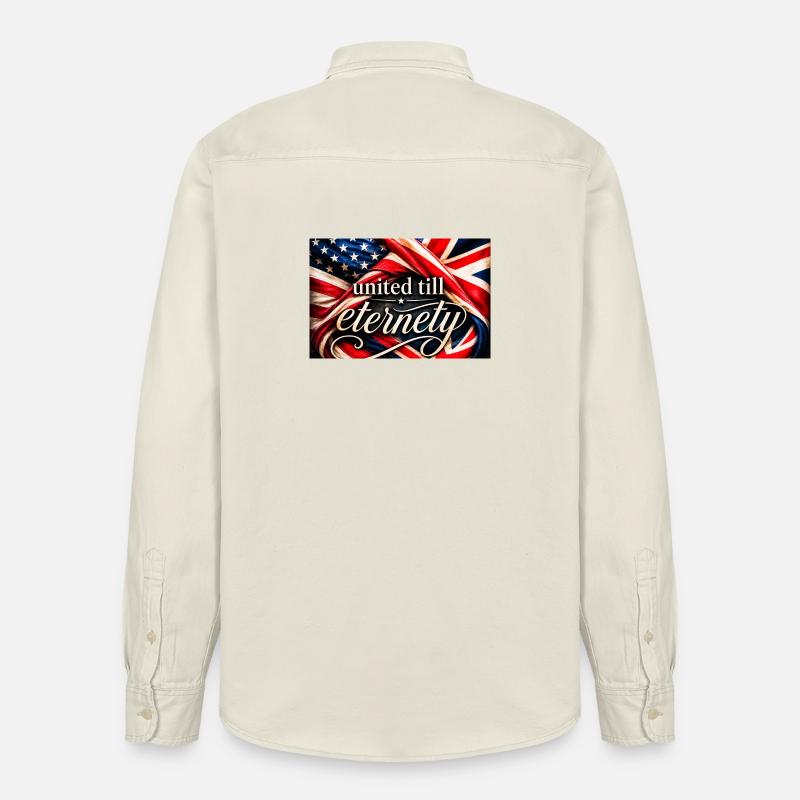 Drapeaux unis jusqu’à l’éternité - Chemise unisexe coupe décontractée bio Stanley/Stella - écru doux
