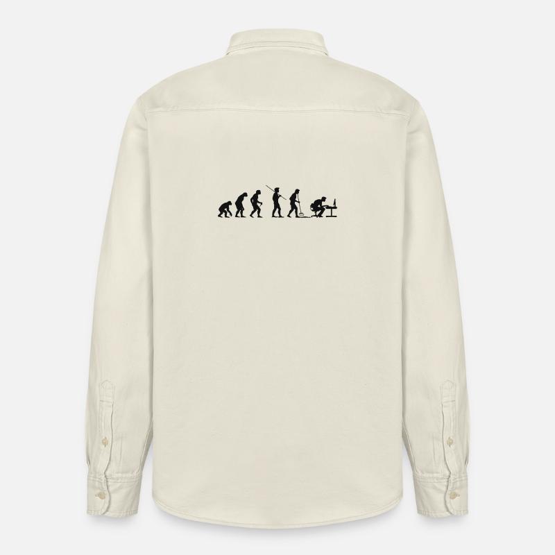 Programmierer Computerfreak Evolution - Relaxed Fit Unisex Organic Hemd von Stanley/Stella - Natur