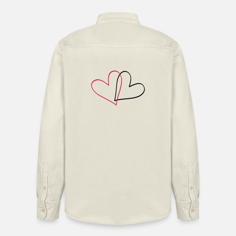 Herzen Herz Geschenkidee Partnerlook - Relaxed Fit Unisex Organic Hemd von Stanley/Stella - Natur