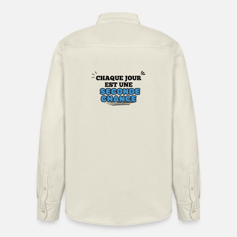 Surtitre Esperance Seconde Chance - Chemise unisexe coupe décontractée bio Stanley/Stella - écru doux