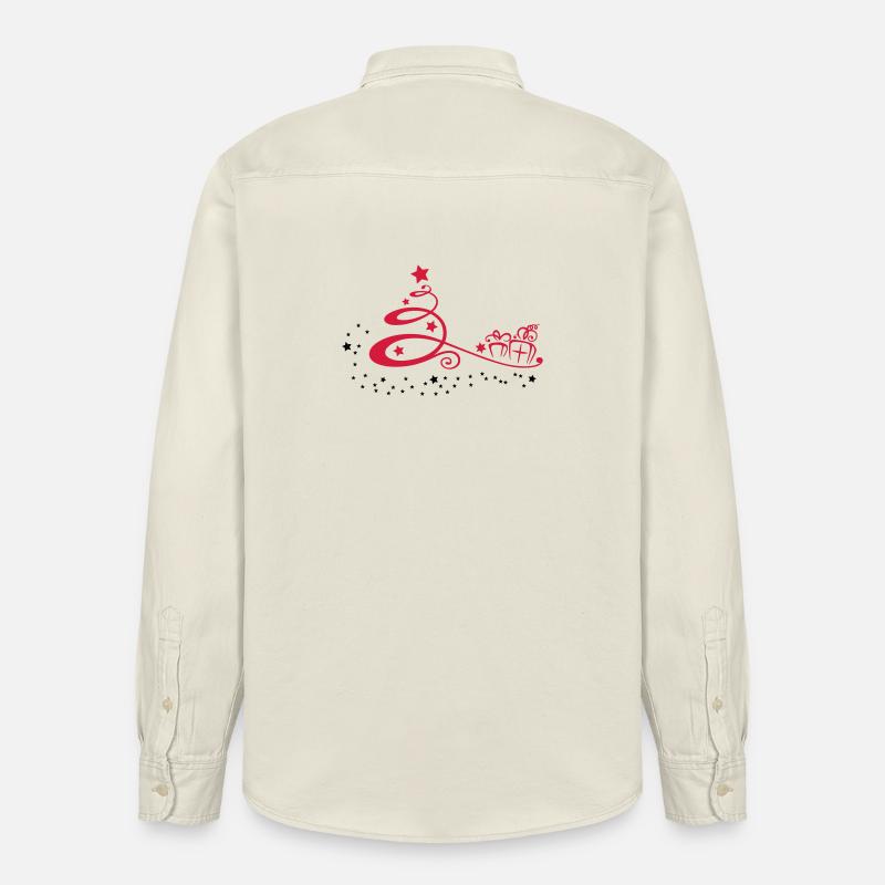 Weihnachtsbaum mit Sternen und Geschenken - Relaxed Fit Unisex Organic Hemd von Stanley/Stella - Natur