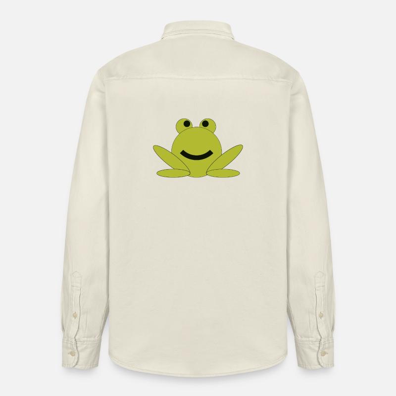 Dessin animé de grenouille joyeuse - Chemise unisexe coupe décontractée bio Stanley/Stella - écru doux