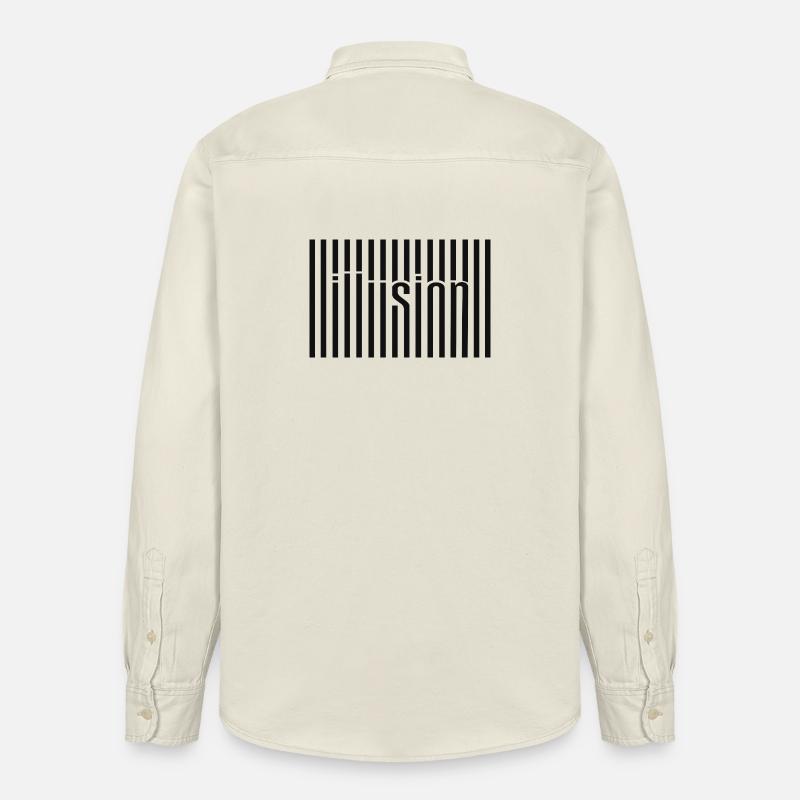 Illusion Barcode Textkunst - Relaxed Fit Unisex Organic Hemd von Stanley/Stella - Natur