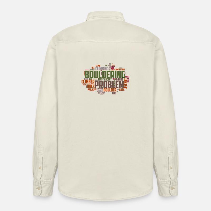 Nuage de mots de Boulder - Chemise unisexe coupe décontractée bio Stanley/Stella - écru doux