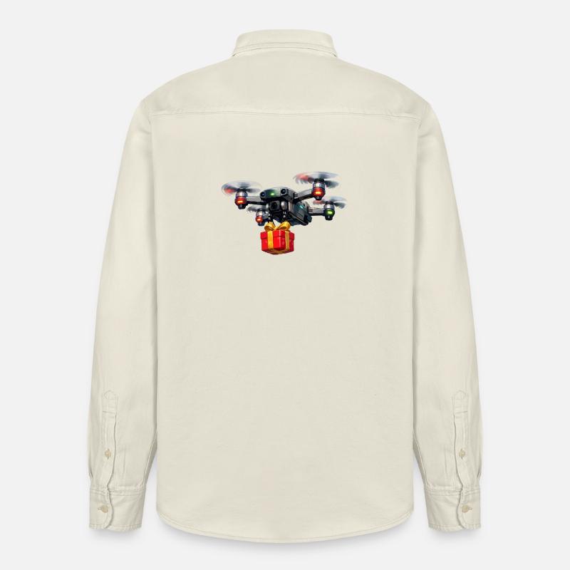Drone avec don - Chemise unisexe coupe décontractée bio Stanley/Stella - écru doux