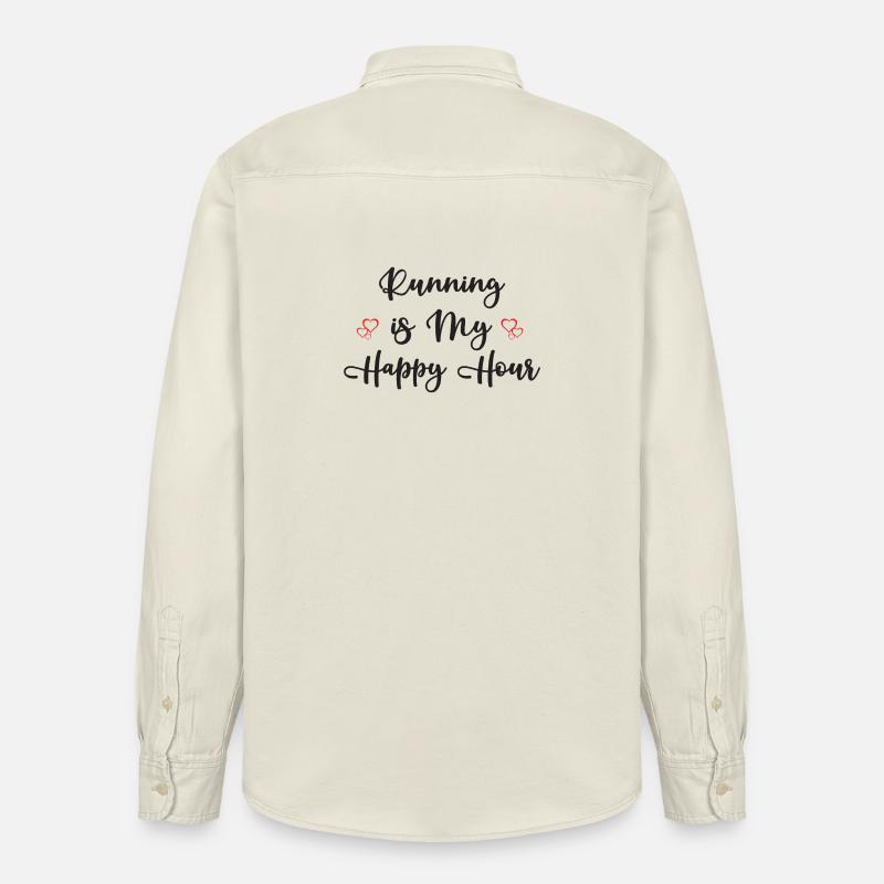 Courir est mon Happy Hour - Chemise unisexe coupe décontractée bio Stanley/Stella - écru doux