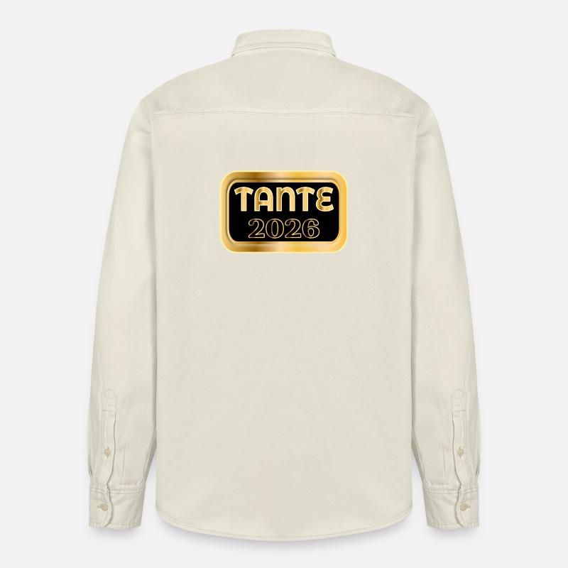 ANNONCE DU BÉBÉ D’AOÛT 2026 - Chemise unisexe coupe décontractée bio Stanley/Stella - écru doux