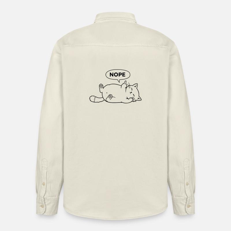 Chat non | Déclaration sarcastique de chat - Chemise unisexe coupe décontractée bio Stanley/Stella - écru doux