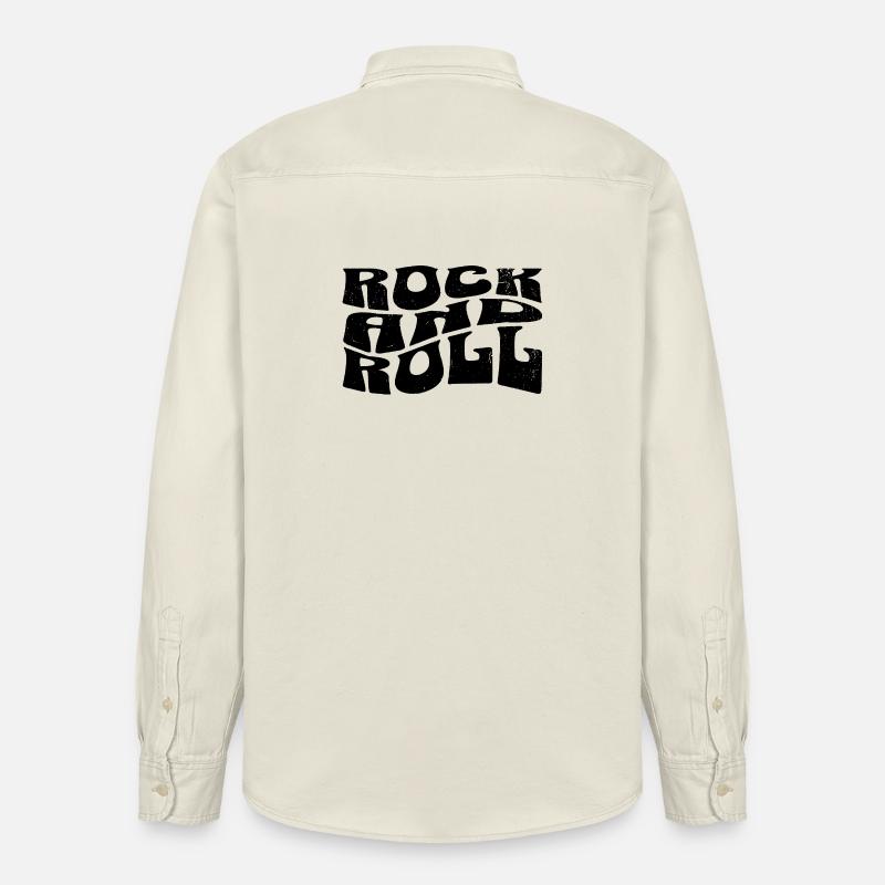 Conception du logo Rock and Roll - Chemise unisexe coupe décontractée bio Stanley/Stella - écru doux