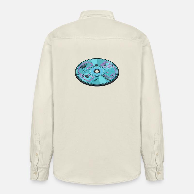 Digitale Zukunft Computer 90er Retro Design - Relaxed Fit Unisex Organic Hemd von Stanley/Stella - Natur