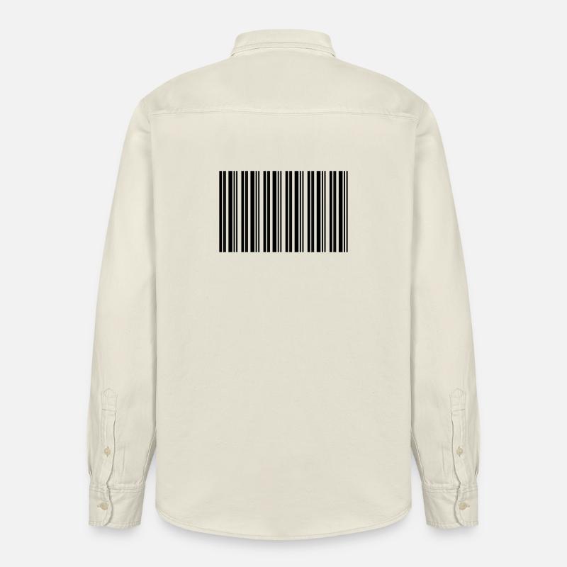 Barcode Strichcode Nerd IT Technik Design - Relaxed Fit Unisex Organic Hemd von Stanley/Stella - Natur
