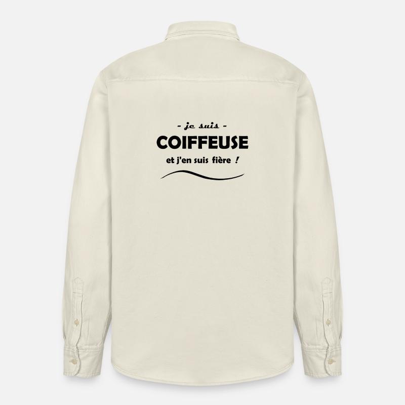 je suis coiffeuse - Chemise unisexe coupe décontractée bio Stanley/Stella - écru doux