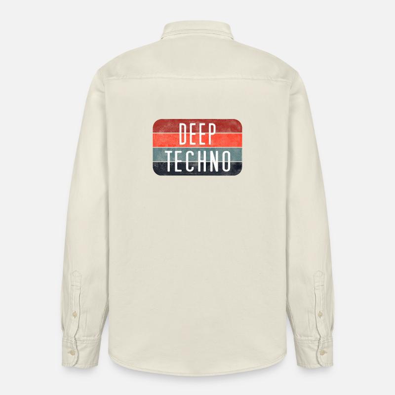 Rayures dégradées techno profondes - Chemise unisexe coupe décontractée bio Stanley/Stella - écru doux