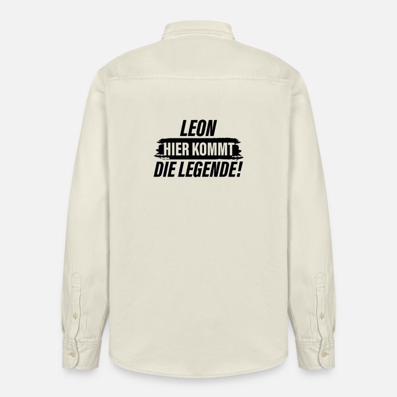 Leon hier kommt die Legende - Relaxed Fit Unisex Organic Hemd von Stanley/Stella - Natur