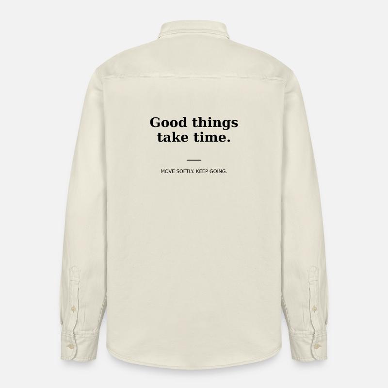 Good things take time - Chemise unisexe coupe décontractée bio Stanley/Stella - écru doux
