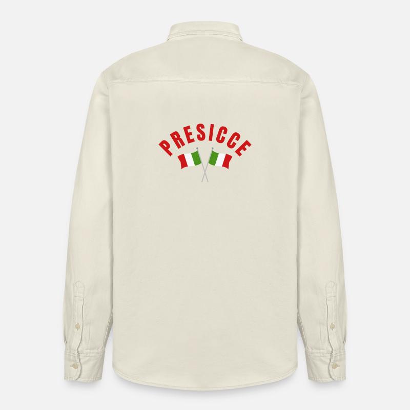 Presicce a traversé les drapeaux italiens - Chemise unisexe coupe décontractée bio Stanley/Stella - écru doux
