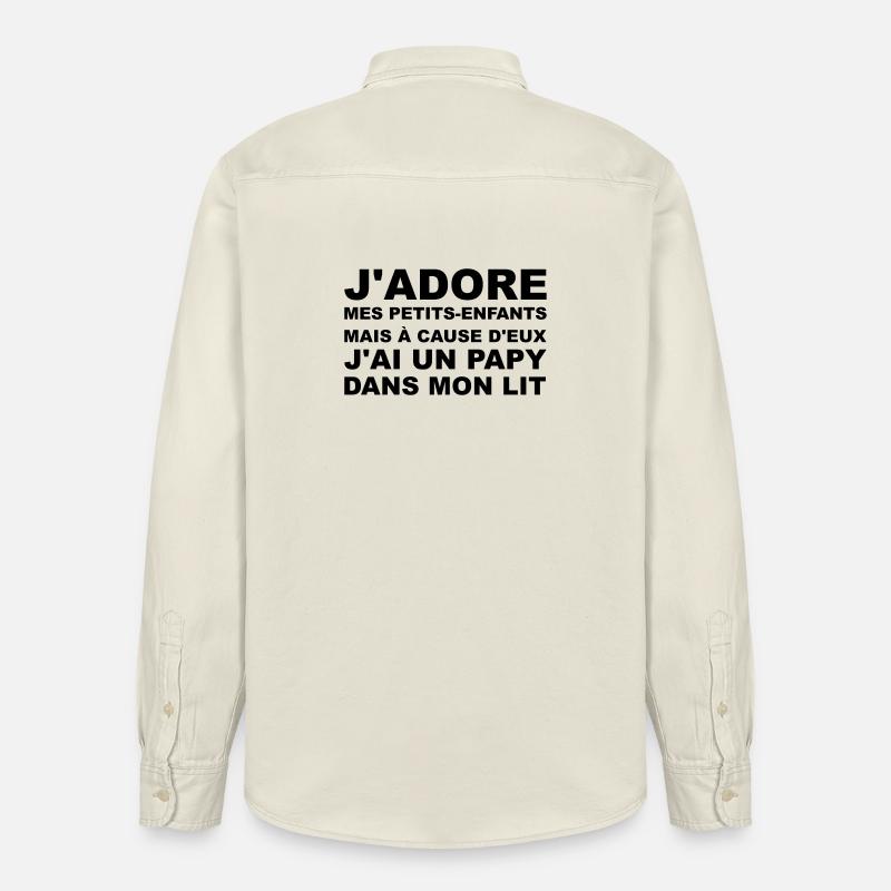 Papy dans mon lit - Chemise unisexe coupe décontractée bio Stanley/Stella - écru doux