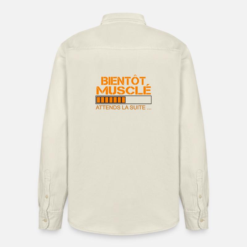 Bientot musclé orange - Chemise unisexe coupe décontractée bio Stanley/Stella - écru doux