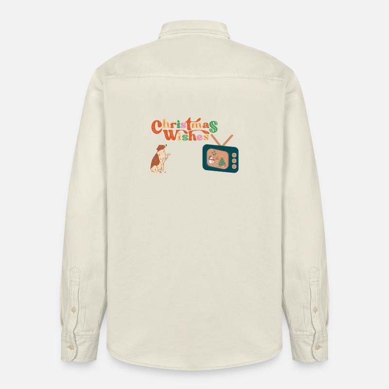 Chien devant la télé - Chemise unisexe coupe décontractée bio Stanley/Stella - écru doux
