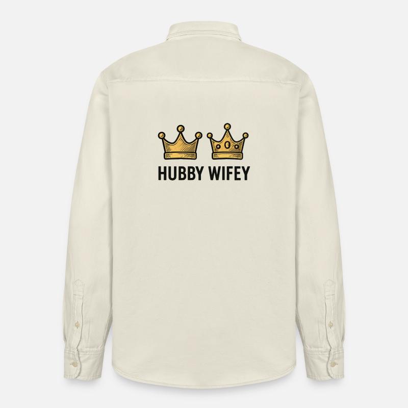 Ehemann & Ehefrau | Hochzeit | Junggesellinnenabschied - Relaxed Fit Unisex Organic Hemd von Stanley/Stella - Natur