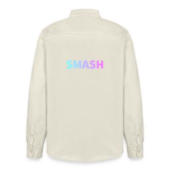 Tennis & Padel Smash Design for Players - Relaxed Fit Unisex Organic Shirt by Stanley/Stella - soft Ecru - Back - AI Model Male 178 light (178cm)