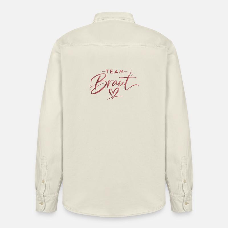 Team Braut Script mit Herzlogo - Relaxed Fit Unisex Organic Hemd von Stanley/Stella - Natur
