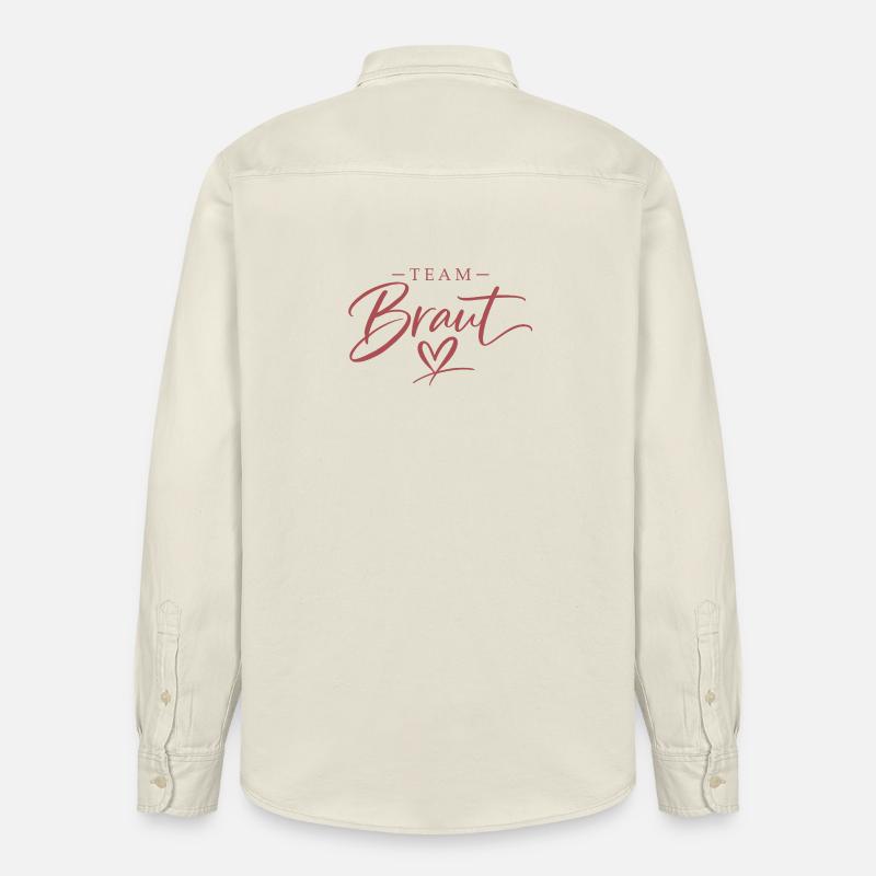 Team Braut Herz Script - Relaxed Fit Unisex Organic Hemd von Stanley/Stella - Natur