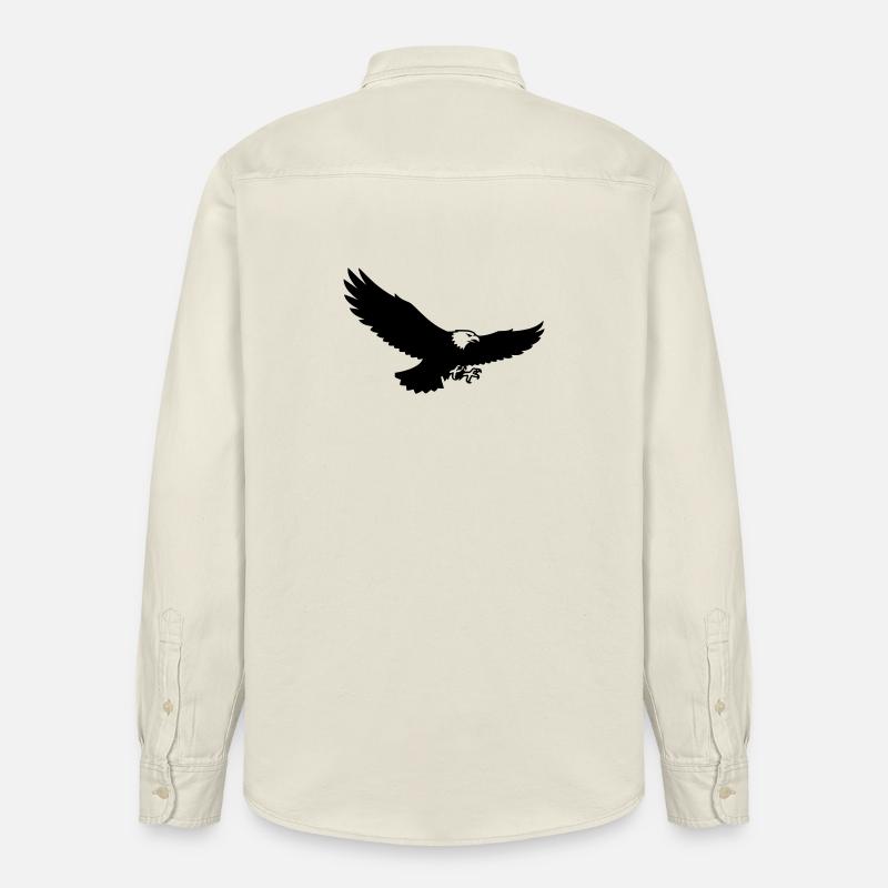 Adler Silhouette Raubvogel Logo - Relaxed Fit Unisex Organic Hemd von Stanley/Stella - Natur