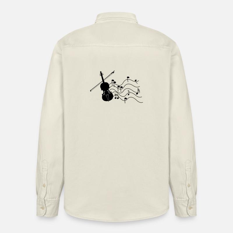 Violon avec notes - Chemise unisexe coupe décontractée bio Stanley/Stella - écru doux