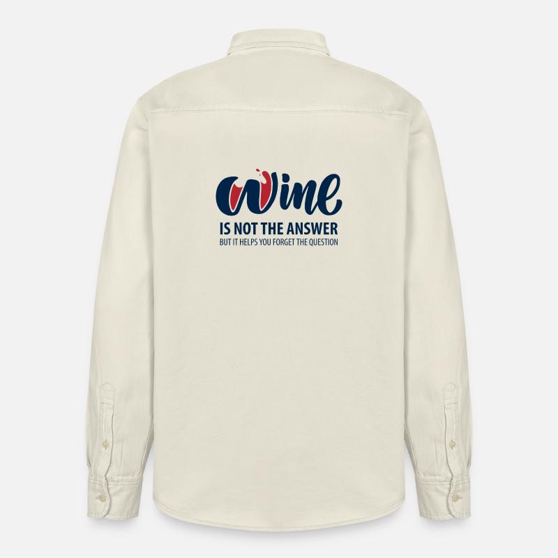 Le vin n’est pas la réponse - Chemise unisexe coupe décontractée bio Stanley/Stella - écru doux