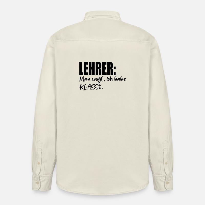 LEHRER SPRÜCHE MIT KLASSE - Relaxed Fit Unisex Organic Hemd von Stanley/Stella - Natur
