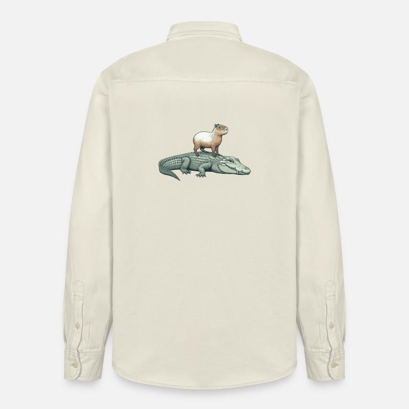 Capy & Croc Dreamteam - Relaxed Fit Unisex Organic Hemd von Stanley/Stella - Natur