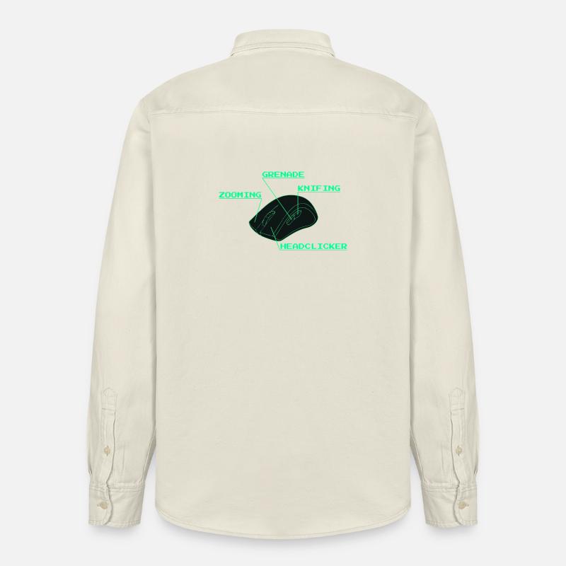 Headclicker Gaming Blueprint Neon Design - Chemise unisexe coupe décontractée bio Stanley/Stella - écru doux