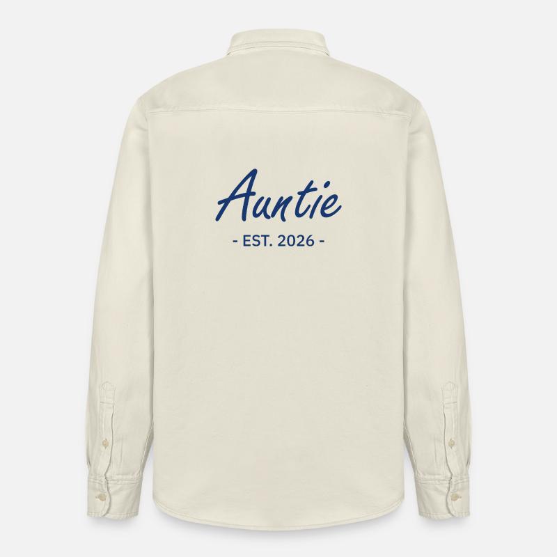 Auntie Script Est 2026 - Chemise unisexe coupe décontractée bio Stanley/Stella - écru doux