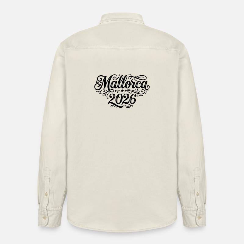 Palmier de Majorque 2026 - Chemise unisexe coupe décontractée bio Stanley/Stella - écru doux
