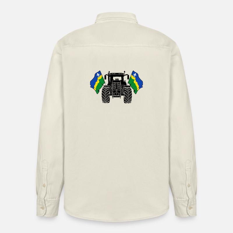 Flevoland_Tractor_Pride - Relaxed Fit Unisex Organic Hemd von Stanley/Stella - Natur