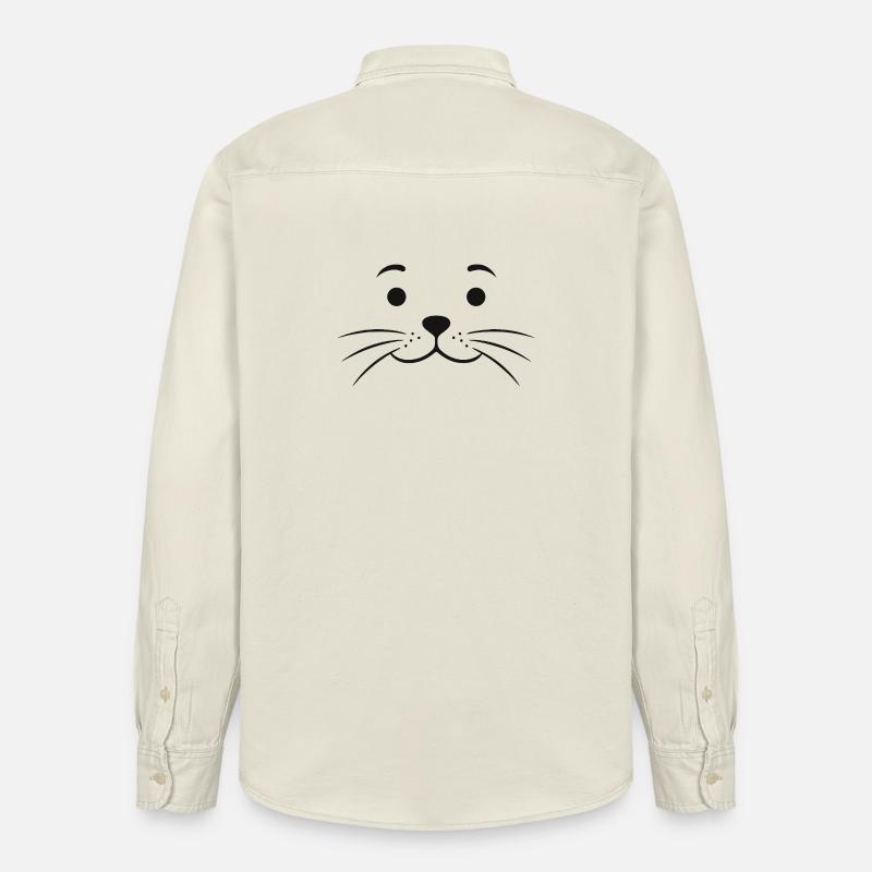 Robbengesicht Robbe Seehund Seehundgesicht - Relaxed Fit Unisex Organic Hemd von Stanley/Stella - Natur