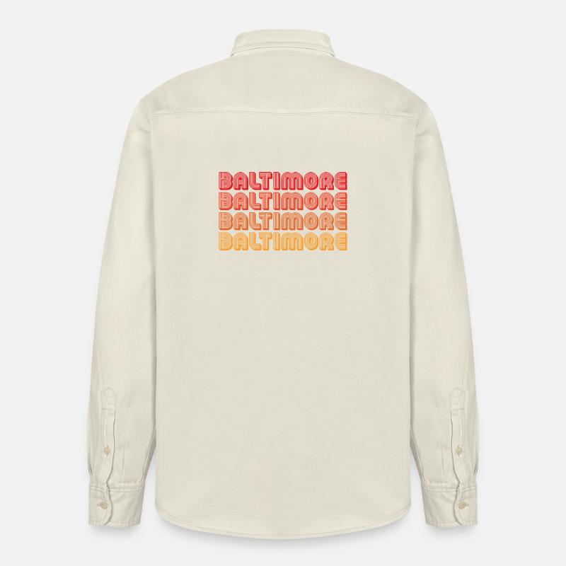 Baltimore Neon Gradient Repeats - Relaxed Fit Unisex Organic Hemd von Stanley/Stella - Natur
