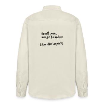 Gut fuer mich - Relaxed Fit Unisex Organic Hemd von Stanley/Stella - Natur - Hinten - AI Model Male 178 light (178cm)