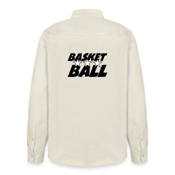 Basket Ball / Basketball / Basktet-Ball / Sport - Chemise unisexe coupe décontractée bio Stanley/Stella - écru doux - Dos - AI Model Male 178 light (178cm)