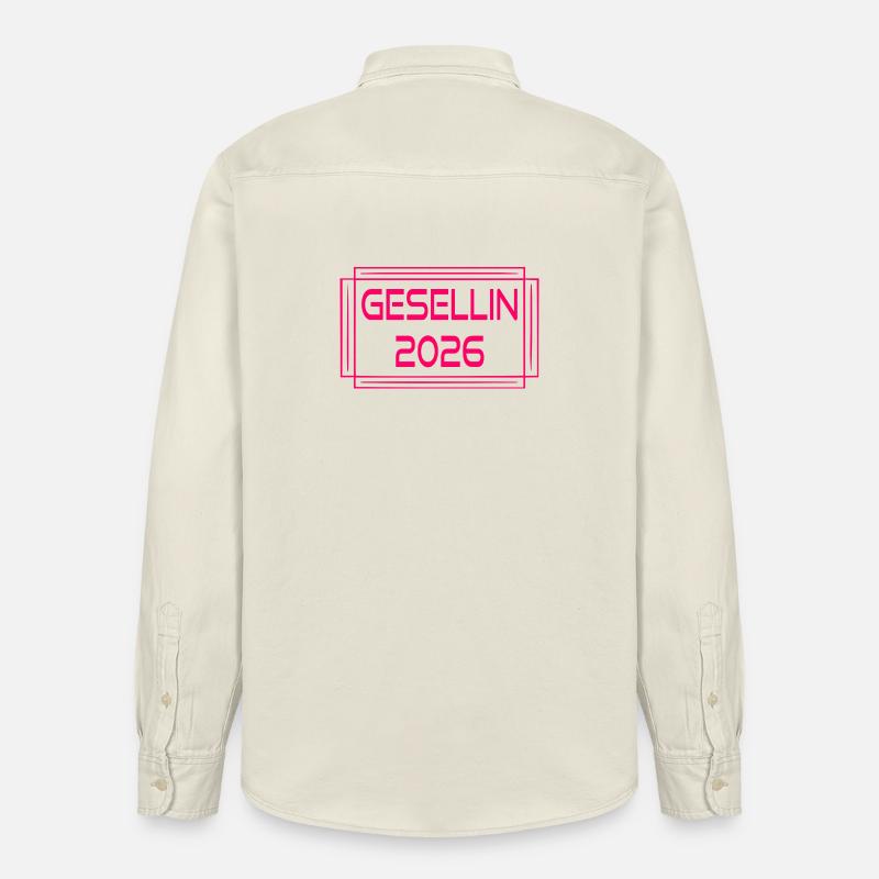 Certificat de compagnon Diplôme 2026 Compagne - Chemise unisexe coupe décontractée bio Stanley/Stella - écru doux