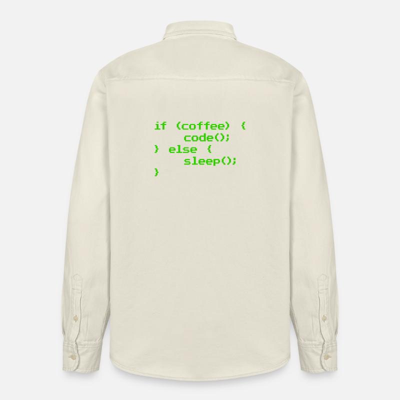Ingen kaffe Ingen kodprogrammerare Datavetare - Unisex skjorta ledig passform ekologisk Stanley/Stella - mjukt ecru